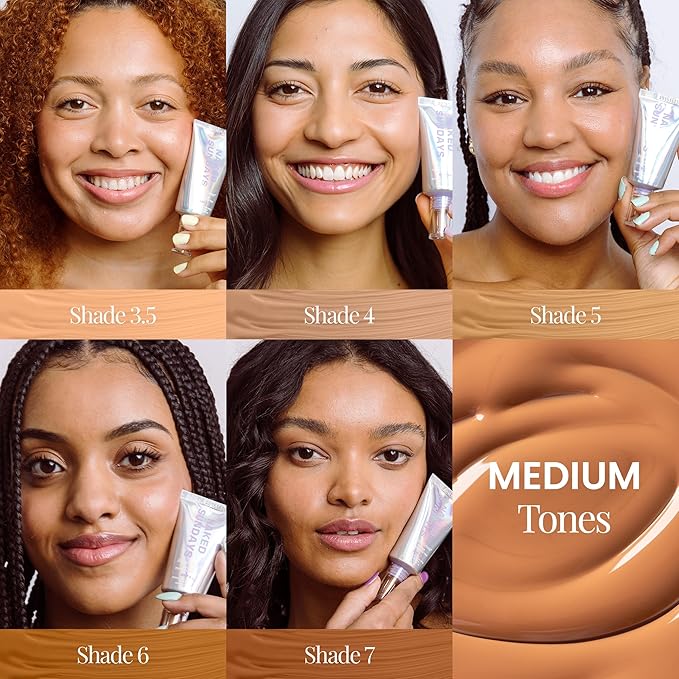 Naked Sundays BeautyScreen™ SPF 50 Mineral Peptide Foundation Tint – 2-in-1 Skin Tint & Mineral Sunscreen | Radiant, Buildable Coverage, Acne-Safe, Infused with Peptides (5 Tan Honey, 1.01 oz)-VivaGrace Women