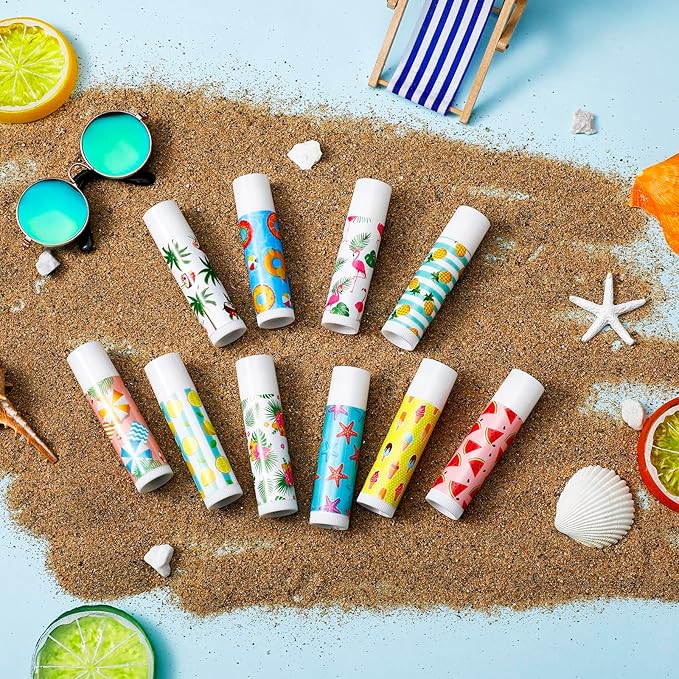 100 Pcs Summer Lip Balm Bulk Moisturizing Lip Balm Jasmine Flavor Lip Balms Cream Tropical Hawaiian Beach Luau Party Lip Care Product for Stocking Stuffers Beauty Gifts Women Men-VivaGrace Women