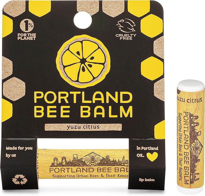 Portland Bee Balm All Natural Handmade Beeswax Based Lip Balm, Yuzu Citrus 1 Count-VivaGrace Women