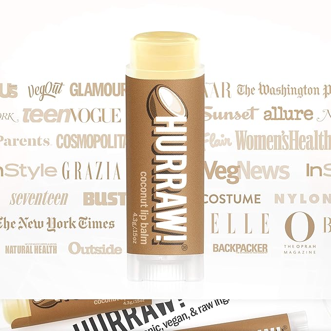 Hurraw! Coconut Lip Balm, 5 Pack: Organic, Certified Vegan, Cruelty and Gluten Free. Non-GMO, 100% Natural Ingredients. Bee, Shea, Soy and Palm Free. Made in USA-VivaGrace Women