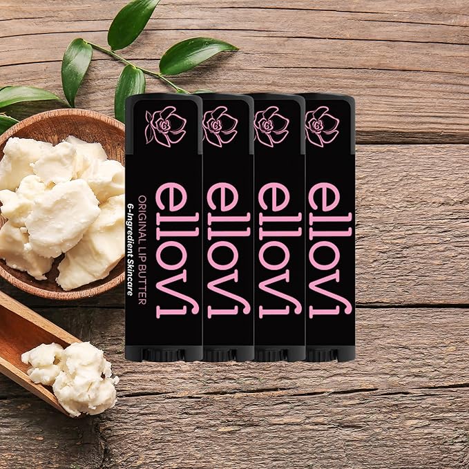 Natural Lip Butter Lip Balm - Original - Pure Enough to Eat - Made With Just 6 Vegan Ingredients - 100% Natural & Organic Moisturizing Lip Care for All Day Hydration (4-Pack)-VivaGrace Women