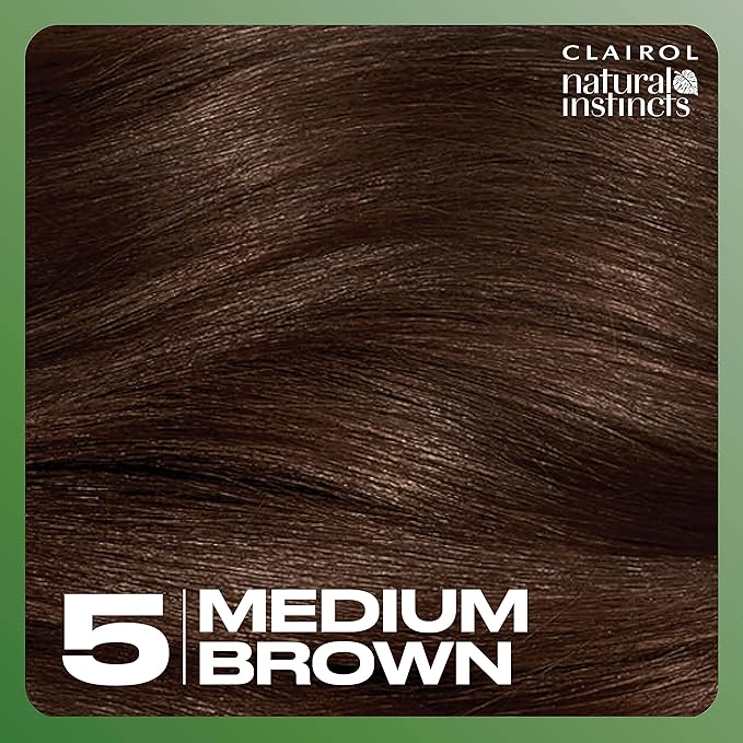 Clairol Natural Instincts Demi-Permanent Hair Dye, 5 Medium Brown Hair Color, Pack of 1-VivaGrace Women