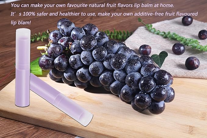 0.14oz Empty Flavored Lip Balm Container Tubes Plastic Homemade Moisturizing Lip Stick with Caps Bulk Fit for Women Adult DIY Making Supplies, 25 Count (Purple)-VivaGrace Women