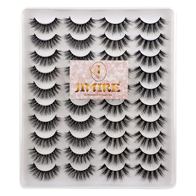 JIMIRE 20 Pairs False Eyelashes 2 Styles Mixed Fluffy Eyelashes Natural Volume Wispy Faux Mink Lashes Pack-VivaGrace Women