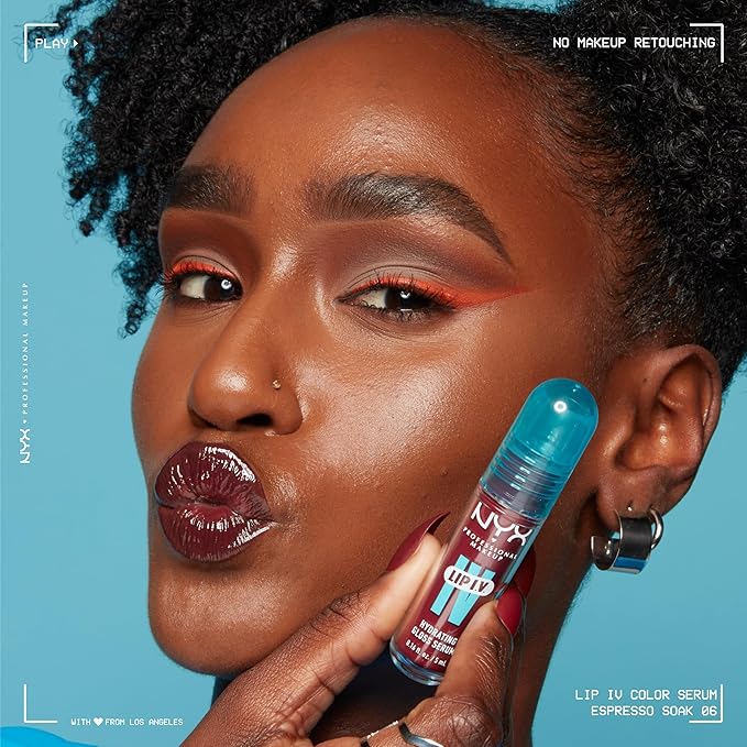 NYX PROFESSIONAL MAKEUP Lip IV Hydrating Glossy Lip Stain with 12HR Hydration - Mauve N Moist (Purple)-VivaGrace Women