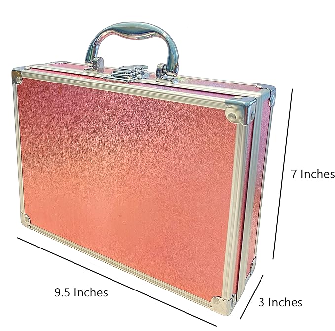 BR Carry All Trunk Professional Makeup Kit - Eyeshadow, Eyeliner, Lip Stick All In One Clear Case (RedCase)-VivaGrace Women