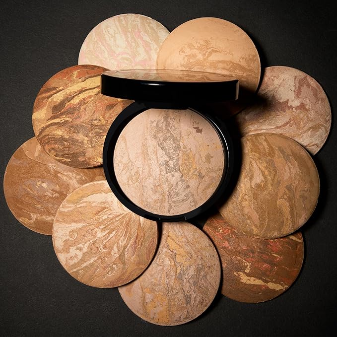 LAURA GELLER NEW YORK Award-Winning Baked Balance-n-Brighten Color Correcting Powder Foundation - Toffee - Buildable Light to Medium Coverage - Demi-Matte Natural Finish-VivaGrace Women