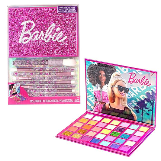 Barbie - Townley Girl 35-Well Eyeshadow Palette, Shimmery and Opaque Colors, Pigmented Blendable, 8 Application Brushes Non-Toxic 8+, Perfect for Parties, Sleepovers & Makeovers-VivaGrace Women