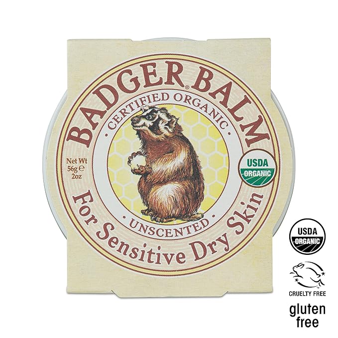 Badger - Unscented Dry Skin Balm, Sensitive Skin Balm, Moisturizing Balm for Dry Cracked Skin, Unscented Balm, Skin Moisturizer Balm, 2 oz (3 Pack)-VivaGrace Women