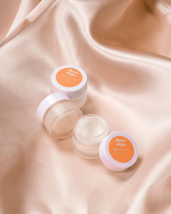 Three Ships Buttercream Hydrating Lip Mask – Intensive Vegan Lip Moisturizer – As Seen on TV – Soothing, Natural Lip Conditioner Treatment for Dry, Damaged Lips, 15g-VivaGrace Women