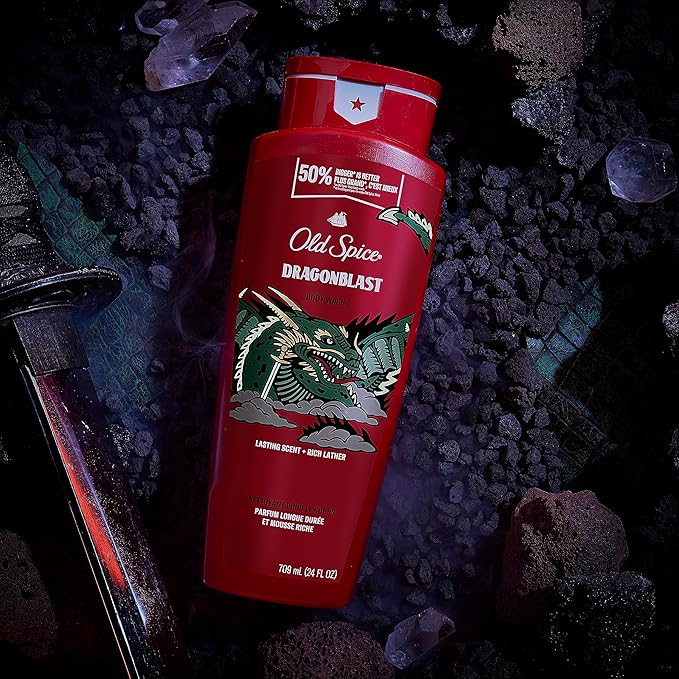 Old Spice Body Wash for Men, Dragonblast, Long Lasting Lather, 24 fl oz (Pack of 4)-VivaGrace Women