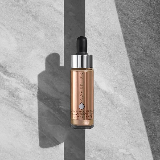 COVER FX Custom Enhancer Drops - Moonlight : Champagne Finish - 15mL - Radiant Glow - Liquid Highlighter-VivaGrace Women