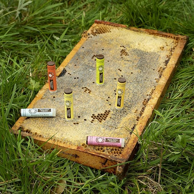 Moon Valley Organics Beeswax Lip Balm for Moisturizing Lips and Cuticles (VELVETY VANILLA, 3-Pack)-VivaGrace Women