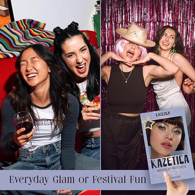 Glitter Freckles Face Tattoo, 10 Pcs Silver Face Glitter Freckles for Women, Festival Outfits for Women Rave Accessories Fake Tattoos, Sparkle Makeup Patches, Waterproof Speckles Patches,Mini Makeup-VivaGrace Women