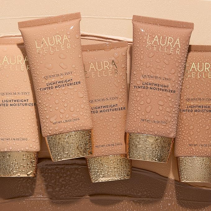 LAURA GELLER NEW YORK Quench-n-Tint Hydrating Foundation - Light/Medium - Sheer to Light Buildable Coverage - Natural Glow Finish - Lightweight Formula with Hyaluronic Acid-VivaGrace Women