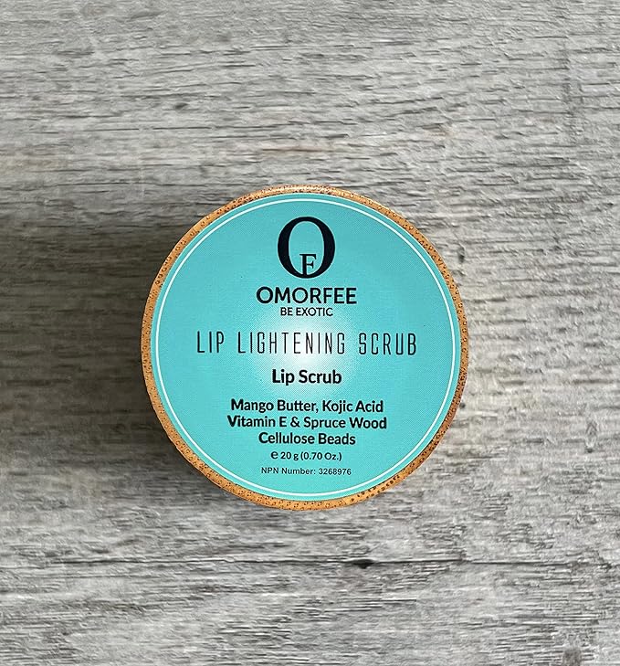 Omorfee 100% Organic Lip Lightening Scrub, Vegan Lip Exfoliator & Moisturizer, Gentle Overnight Lip Mask Treatment, With Kojic Acid, Vitamin E & Natural Beads for Dull, Dry & Dark Lips- 20g/0.70Oz-VivaGrace Women