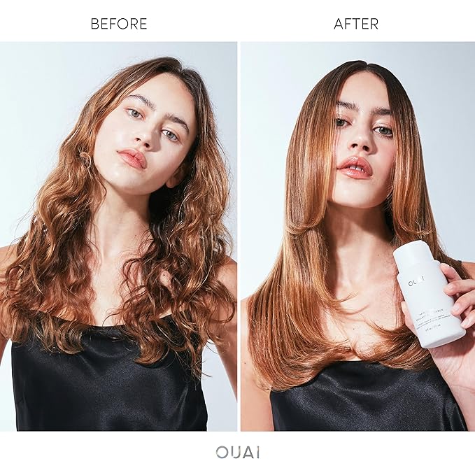 OUAI Hair Gloss - In-Shower Shiny Hair Treatment & Glaze with Frizz Control - Heat Protectant Infused with Hyaluronic Acid, Rice Water & Panthenol - Paraben, Phthalate & Sulfate Free (6 Oz)-VivaGrace Women