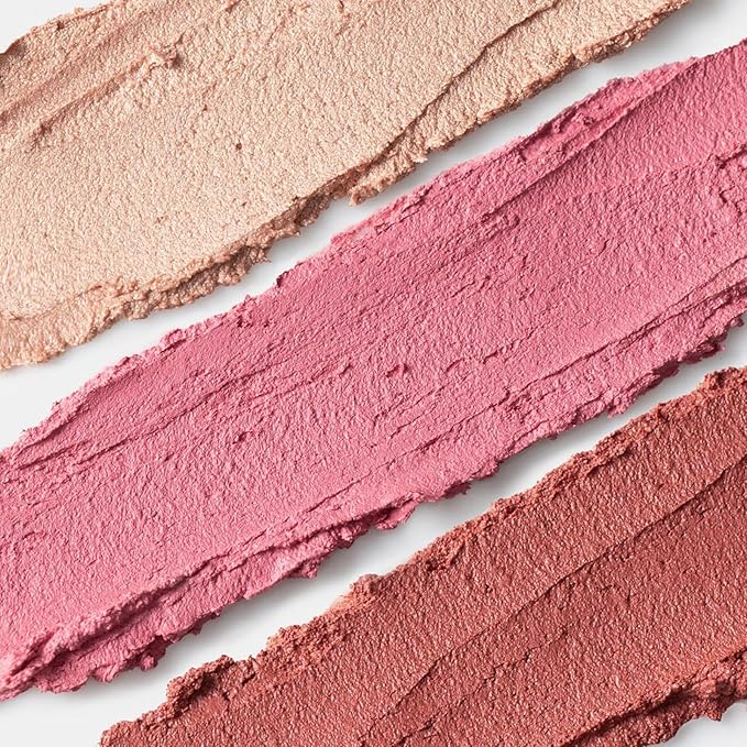 Axiology Multi Stick Crayons For Eyes, Lips, Cheeks Balmies Trio Gift Set Creamy Buildable Lightweight Moisturizing Blush Face Sticks Contour & Highlight All Day Wear Face Makeup (Cotton Candy Skies)-VivaGrace Women