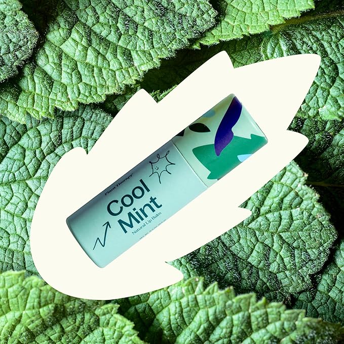 Plant Therapy Cool Mint Natural Lip Balm 0.3 oz (8.5 g) Simple, Natural Ingredients & Packaged in Eco-Friendly Recyclable Cardboard-VivaGrace Women