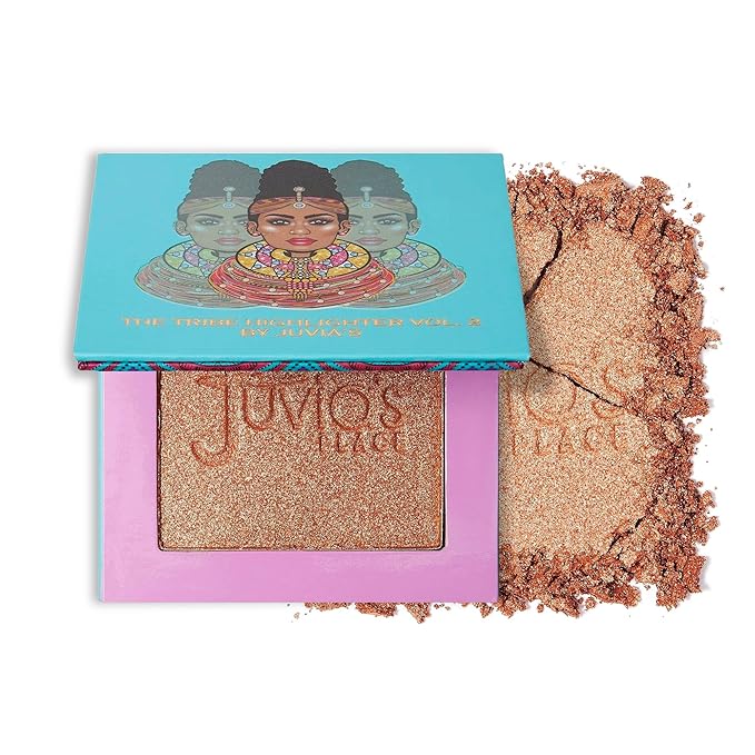 Juvia's Place Highlighter Tribe Glow Vol.2 - Highlighter Powder, Baked Highlighter, Shimmer Highlighter Makeup, Long-Wearing & Illuminating Cheek Highlighter - Suitable for Medium Skin Tones-VivaGrace Women