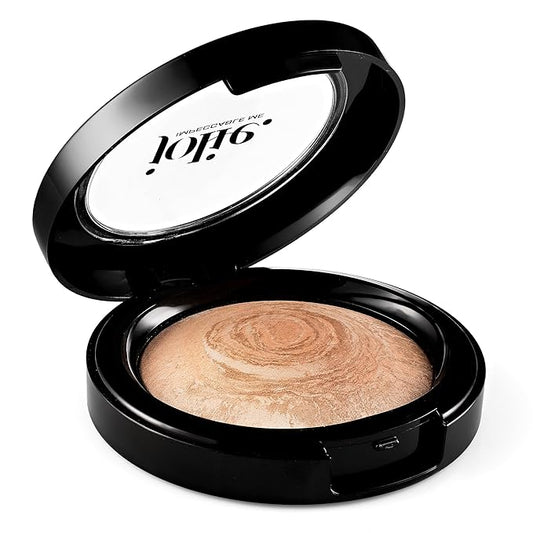 Jolie Marbleized Baked Finishing Powder Bronzer, Highlighter (Satin Glow)-VivaGrace Women