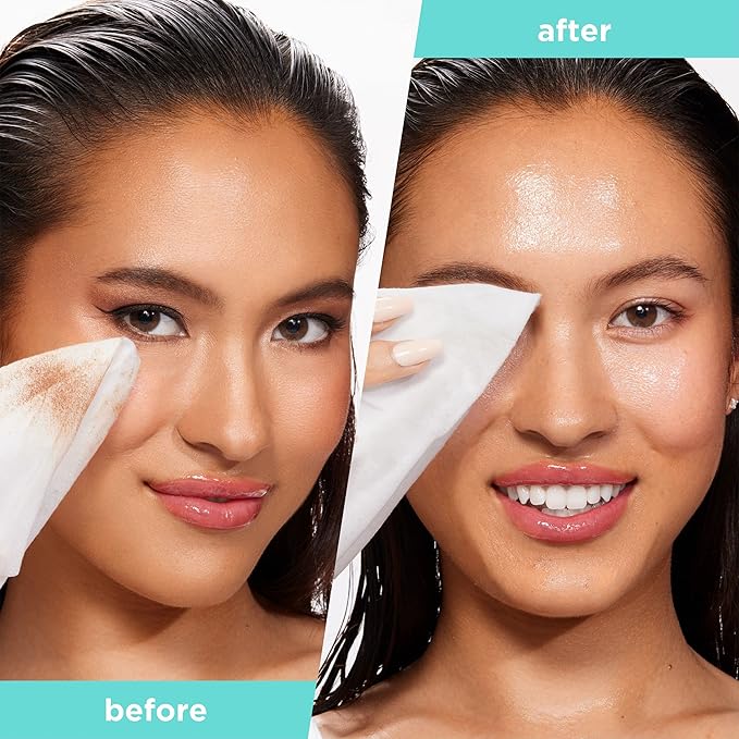 Real Techniques Real Clean XL Hydrating Facial Wipes, Infused With Hyaluronic Acid, Dual-Usage Cleansing Wipes Repair Skin & Gently Remove Makeup, Fragrance Free, 25 Count