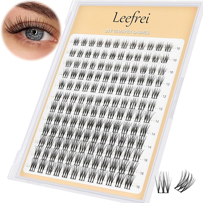 Eyelash Clusters 10-18mm Wispy Eyelash Clusters D Curl DIY Cluster Lash Extension Kit Individual Lashes Kit With Bond & Seal, Glue Remover, Tweezers(LF04 Lashes Only)-VivaGrace Women