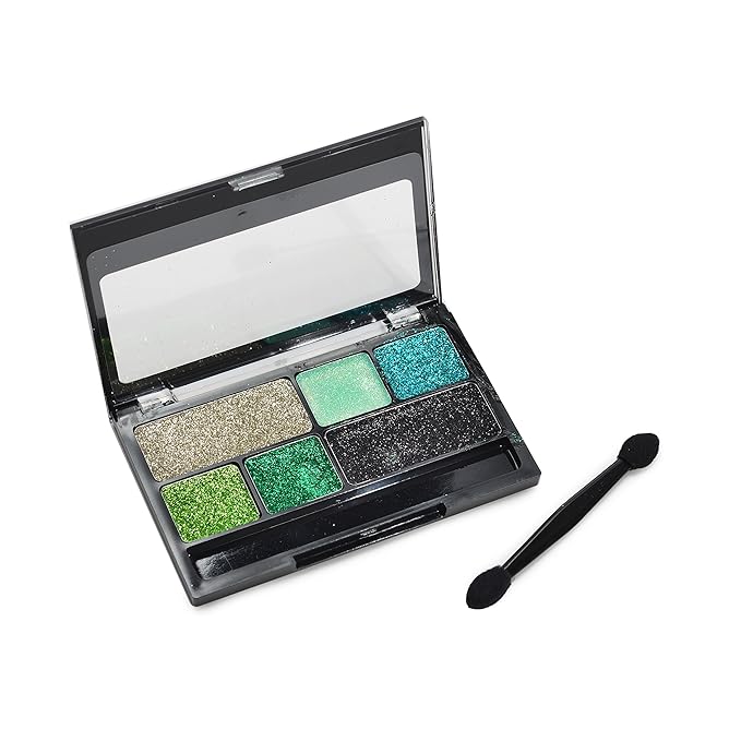 BYS Glitter Glitz Gel for Eyes and Face 6 Shade Makeup Palette - Paradise Greens-VivaGrace Women