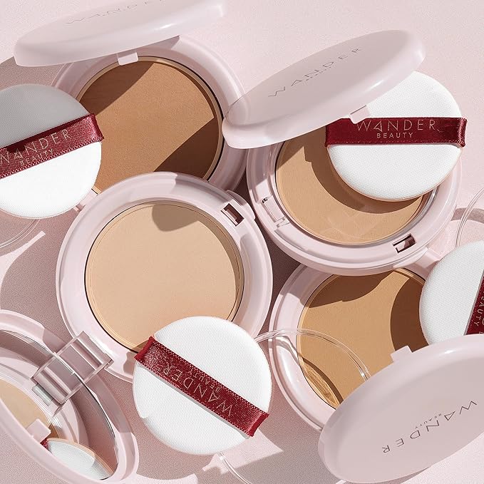Wander Beauty Wanderlust Powder Foundation - Deep - Blurs and Evens Skin Tone - Perfects and Hydrates With Hyaluronic Acid, Aloe, Honeysuckle, & Vitamin E - Lightweight, Buildable Coverage - 0.31 oz-VivaGrace Women