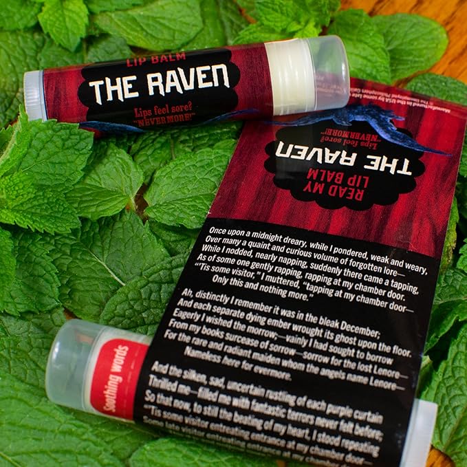Read My Lips Lip Balm - Excerpt of Poe's Raven Under the Label - Peppermint Flavored, Cruelty-Free and Made in the USA from Natural and Imported Ingredients-VivaGrace Women