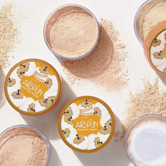 Coty Airspun Loose Face Powder 2.3 Ounce Honey Beige Light Peach Tone Loose Face Powder, for Setting or Foundation, Lightweight, Long Lasting, Pack of 1-VivaGrace Women