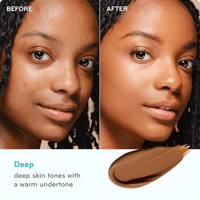 pūrlisse Perfect Glow BB Cream with SPF 30 - Matte Meets Dewy Finish - Enriched with Goji & Hawthorn Berry to Help Improve Skin Texture & Radiance - Deep (1.4 oz)-VivaGrace Women
