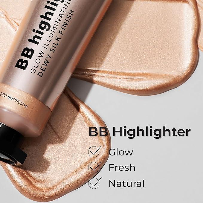 Lamel Dewy Cream BB Highlighter - Lightweight, Buildable and Luxuriously Glossy with Radiant, Natural-looking, Non-Greasy, Moisturizing, and Long-Lasting Formula for Flawless, Skin-Brightening - 402-VivaGrace Women