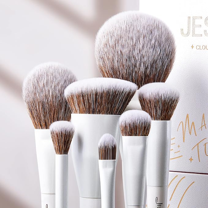 Jessup Makeup Brushes Set 14pcs Make up Brushes Premium Synthetic Foundation Concealer Blush Contour Powder Eye Shadow Blending Brush, Pearl White T343-VivaGrace Women
