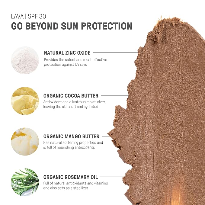 Raw Element Ultra-Moisturizing Tinted Face Cream, Non Toxic Mineral Face Sunscreen, Daily Tinted Moisturizer, Non-Nano Zinc Oxide, Reef Friendly, All Ages, SPF 30, 1.8 oz, Lava, Pack of 1-VivaGrace Women