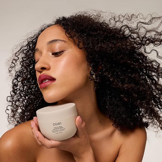 OUAI Thick Hair Mask - Deep Conditioning Hair Mask with Almond Oil, Olive Oil, & Hydrolyzed Keratin to Restore Damaged Strands - Phthalate & Paraben Free (8 fl oz)-VivaGrace Women