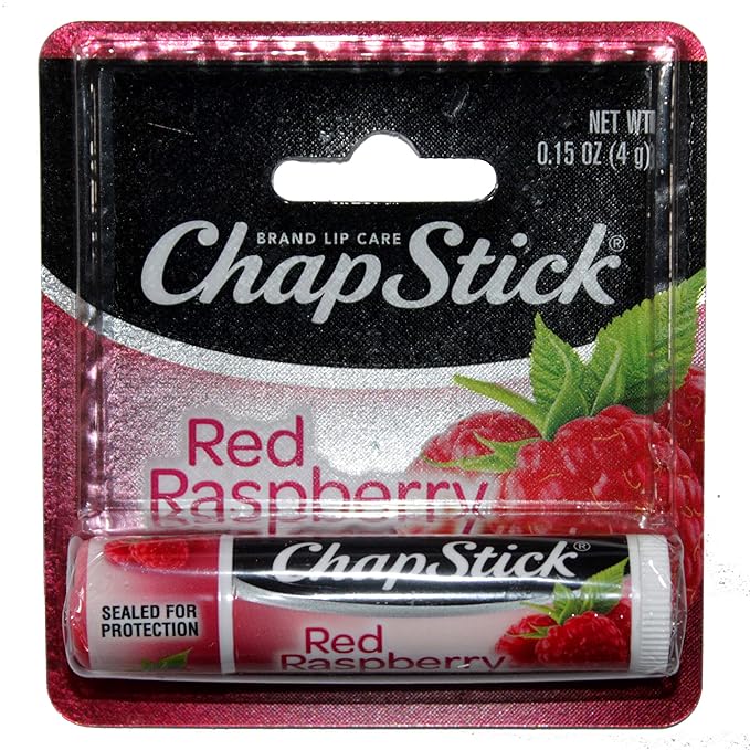 Chapstick (1) Stick Red Raspberry Flavored Lip Balm Lip Care Carded 0.15 oz-VivaGrace Women
