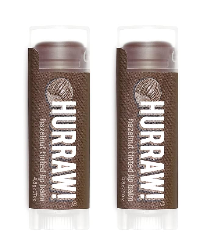 Hurraw! Hazelnut Tinted Lip Balm, 2 Pack: (Sheer Brown Tint) Organic, Certified Vegan, Cruelty and Gluten Free. Non-GMO, 100% Natural Ingredients. Bee, Shea, Soy and Palm Free. Made in USA-VivaGrace Women