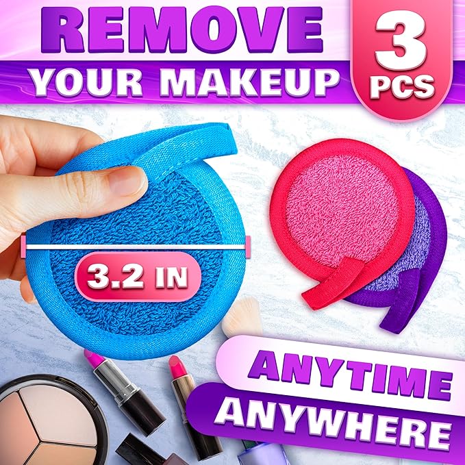 Makeup Remover Cloth Exfoliating Face Scrub - 3Pcs Microfiber Cloth Facial Blackhead Remover Reusable Eye Makeup Remover Pads Face Cleansing Wipes for Women, Men - Exfoliating Washcloth Acne Wipes