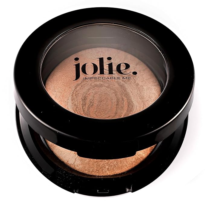 Jolie Marbleized Baked Finishing Powder Bronzer, Highlighter (Satin Glow)-VivaGrace Women