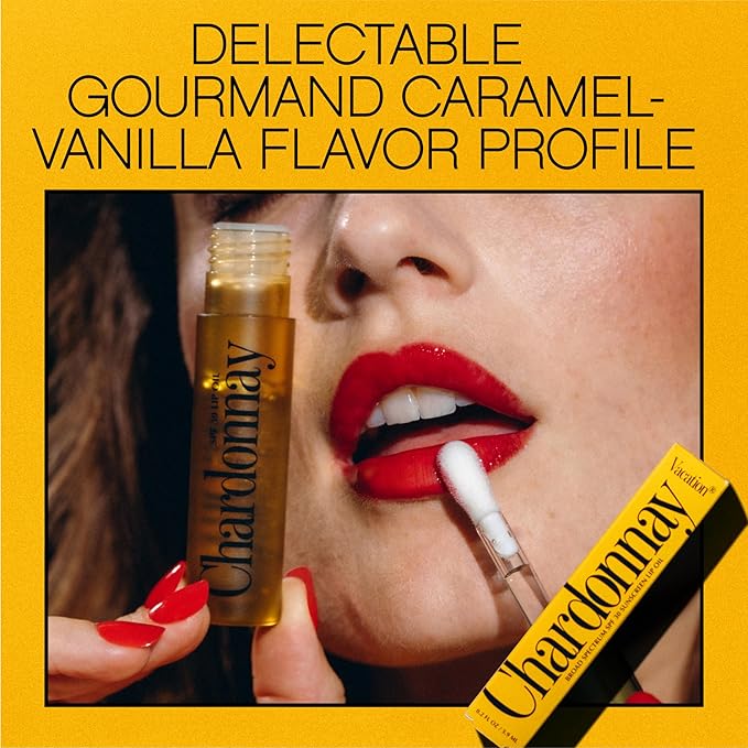 Vacation Chardonnay Lip Oil SPF 30, Sunscreen for Lips, Hydrating Lip Oil, Caramel Vanilla Flavored Lip Gloss, Non-Sticky Lip Balm with SPF 30, Vegan, 0.2 Fl. Oz. (Pack of 2)-VivaGrace Women