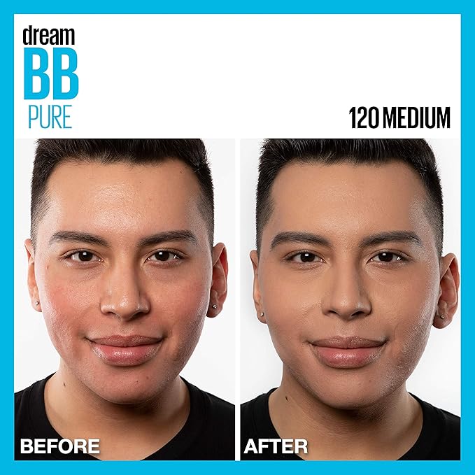 Maybelline Dream Pure Skin Clearing BB Cream, 8-in-1 Skin Perfecting Beauty Balm With 2% Salicylic Acid, Sheer Tint Coverage, Oil-Free, Medium, 1 Count-VivaGrace Women