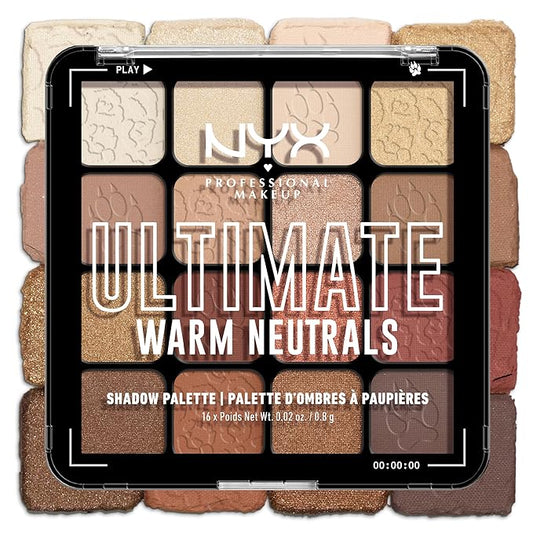 NYX PROFESSIONAL MAKEUP Ultimate Shadow Palette, Eyeshadow Palette - Warm Neutrals-VivaGrace Women