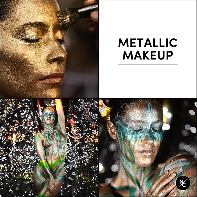 Metallic 12-Color Palette - Luxurious Water-Activated Makeup for Face & Body - Shimmering Shades for SFX, Cosplay, Theater, Film & TV Makeup Artists-VivaGrace Women