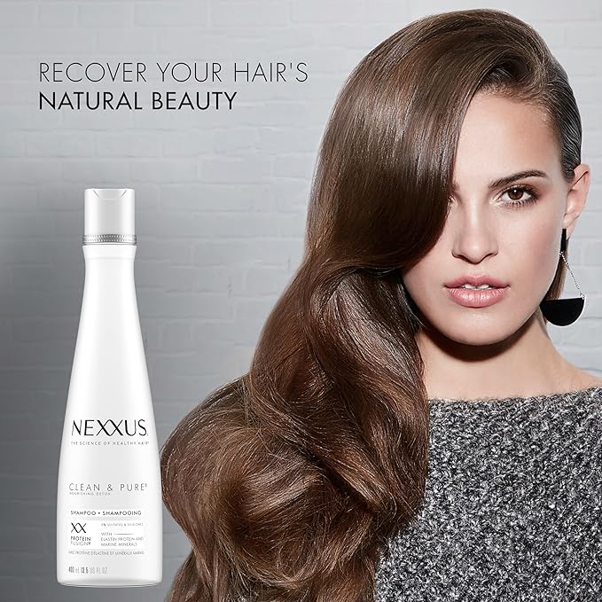 Nexxus Clean and Pure Clarifying Shampoo With ProteinFusion, For Nourished Hair Paraben-Free 13.5 oz-VivaGrace Women