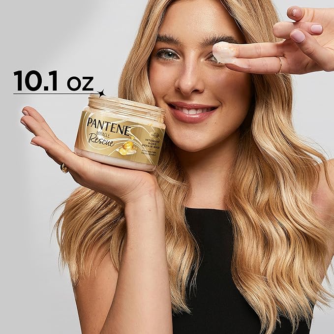 Pantene Miracle Rescue Hair Mask, Intensive Bond Repair with Melting Pro-V Pearls, Melts Away Damage, Builds Bonds, Strengthens Against Damage, Deep Conditioning for Dry Damaged Hair, 10.1 fl oz-VivaGrace Women