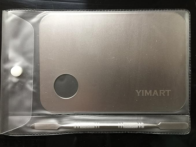 Yimart Stainless Steel Cosmetic Makeup Mixing Pallete with Spatula-VivaGrace Women