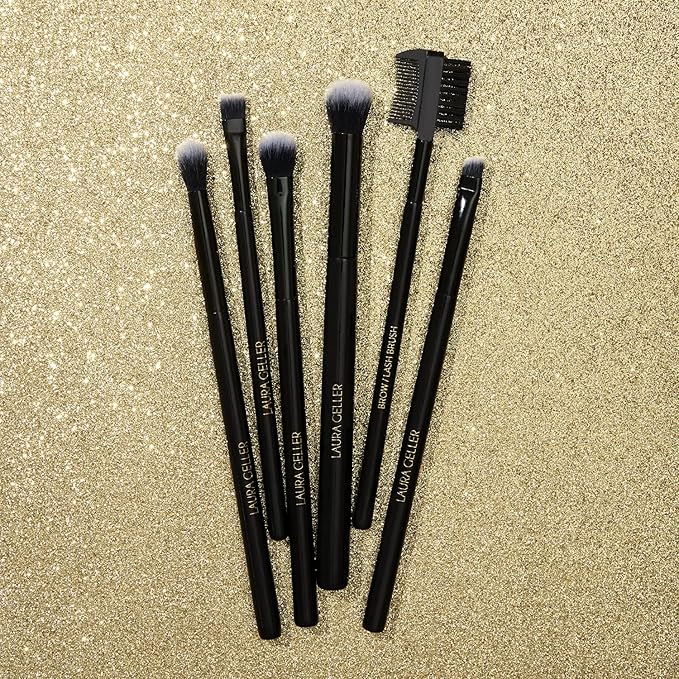 LAURA GELLER NEW YORK All-Over Eye Shadow Brush, Black Wooden Handle-VivaGrace Women