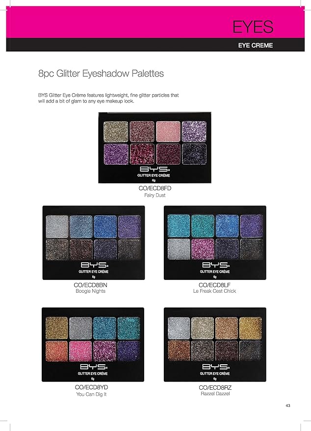 BYS Glitter Gel Makeup Palette 8 shades - Razzle Dazzle-VivaGrace Women