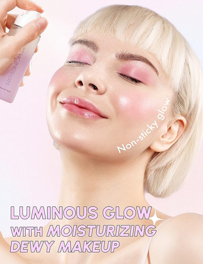 SELF BEAUTY Glow Makeup Setting Spray | Hydrating + Illuminating Makeup Setting Spray | Dewy Finish | Long-Lasting Makeup Fixing | Microfine Mist Spray | 3.38fl.oz, 100ml-VivaGrace Women